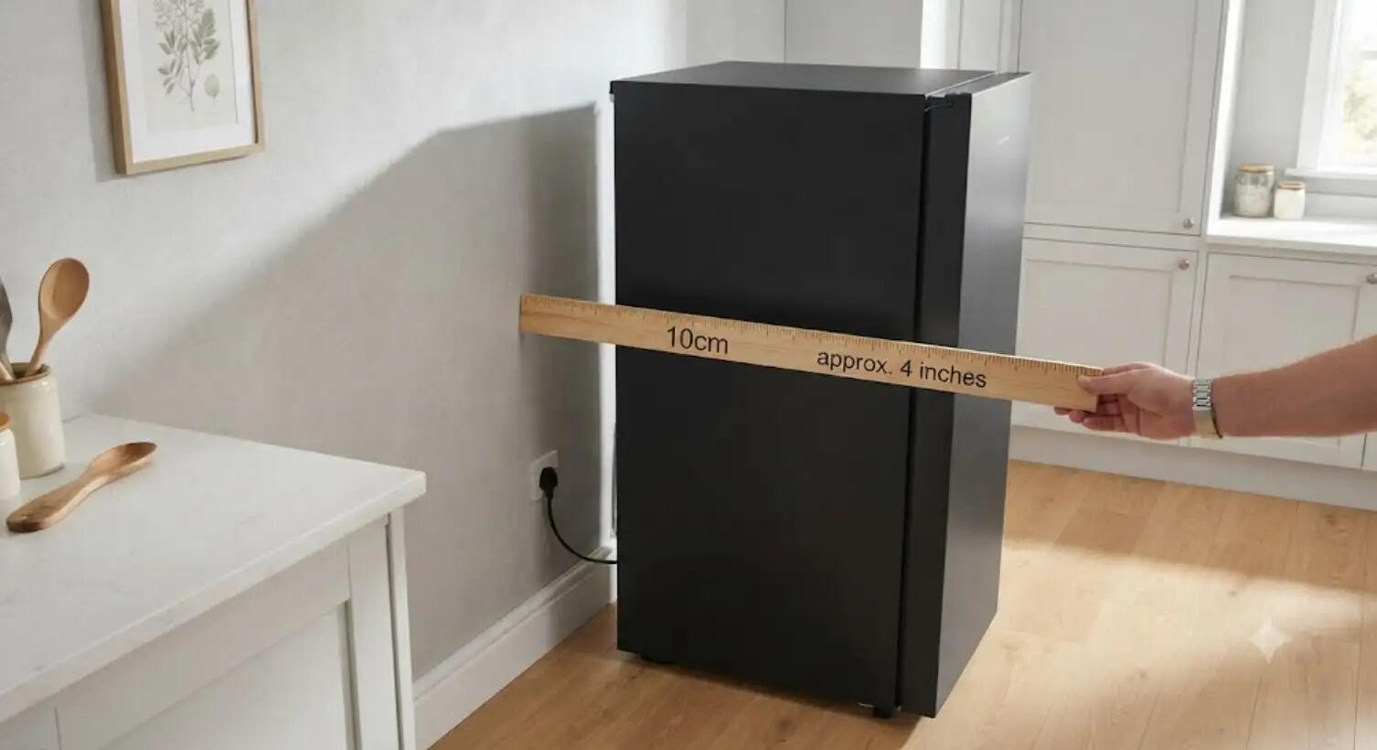 Keep this much gap between the refrigerator and the wall
